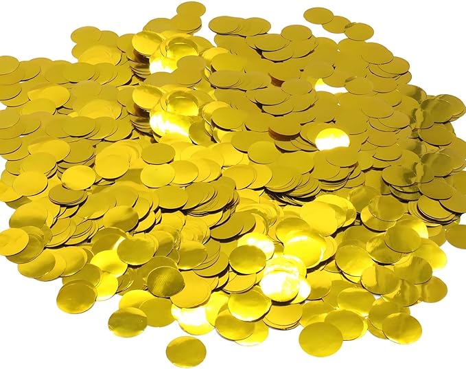 Gold Round Table Foil Confetti Beautiful Metallic Table Confetti Glitter for Fill Balloons, Wedding,Birthday, Party,Festival Decoration(8000PCS)