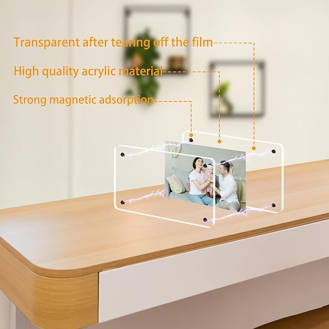 10 Pack-Polaroid Magnets for Refrigerator Acrylic Fridge Magnetic Frame 2.36 x 3.54 Inch Clear Picture Frames for-Polaroids-Fujifilm-instax Mini Film(10pcs Clear, 2.36x3.54 inch)