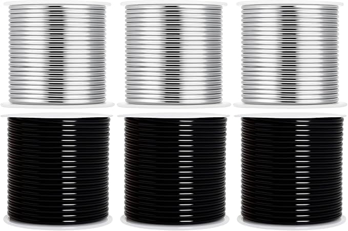 Mandala Crafts 13 Gauge Anodized Aluminum Craft Wire for Jewelry Making - 300 FT Colored Flexible Silver Black Wire - Bendable for Bonsai Armature Crafting Sculpting