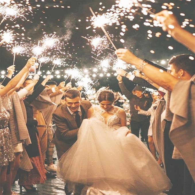 12-Inch 100 Pieces Sparklers Wedding Labels for Wedding Send-Offs, Ideal for Celebratory Holidays Like Easter, Favors, Holiday Parties & More (3-5 Days Delivery) (12in / 100pcs)