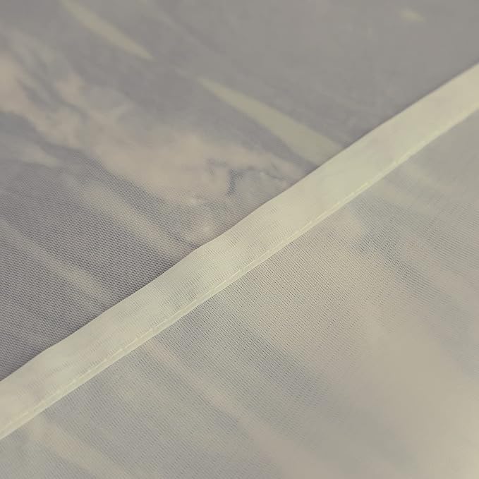Window Beige Sheer Curtains 90 Inches Long 2 Panels Sheer Curtain Basic Rod Pocket Panel for Bedroom Children Living Room Yard Kitchen (Beige, 52" W x 90" L | 2 pcs)