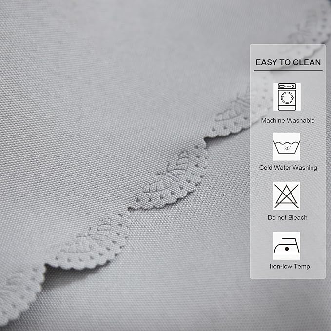 Small Round Grey Tablecloth 36 Inch Polyester Fabric Washable Table Cover Decorative Wrinkle Resistant Solid Color Table Cloth for Dining Party Wedding Camping