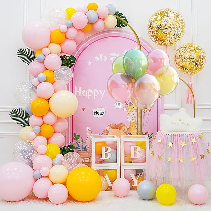 U+U 7.2FT, 6FT Arch Backdrop Stand, Gold Wedding Arch Stand Set of 2 for Birthday Party Bridal Baby Shower Balloon Arch Decoration (7.2FT, 6FT)