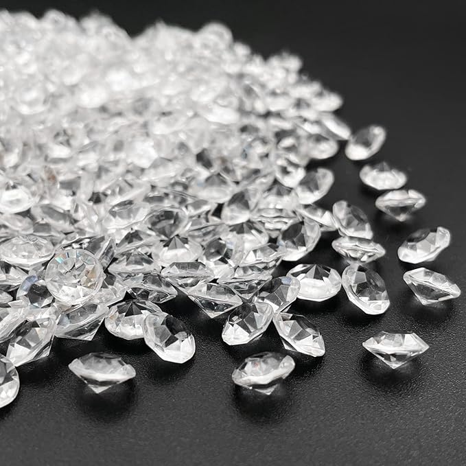 Fake Diamond, 3000PCS 8mm Clear Acrylic Diamonds Crystals Gems for Vase Fillers,Table Scatter, Party Favor, Wedding Decoration, Photography Props, DIY Crafts-8mm