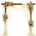 Wedding Arch Draping Fabric 29" x 18 FT Light Yellow Sheer Chiffon Outdoor Curtain Drapes for Wedding Birthday Party Ceremony Decor(1 Panel, Light Yellow)