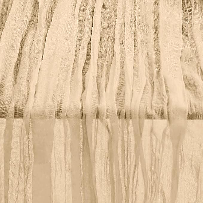 6 Pack Nude Cheesecloth Table Runner 35x120 Inch 10Ft Rustic Gauze Cheese Cloth Table Runner Sheer Cheesecloth Table Runners for Wedding Party Bridal Shower Decoration
