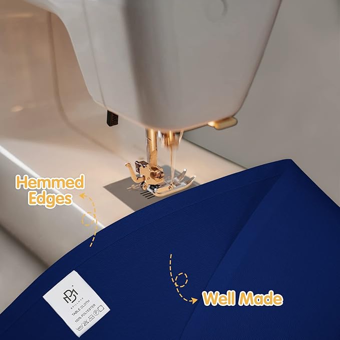 BRILLMAX 4 Pack Navy Blue Round Tablecloths 108 Inch - Circle Bulk Linen Polyester Fabric Washable Table Cloth Cover for Wedding Reception Banquet Birthday Party Buffet Restaurant
