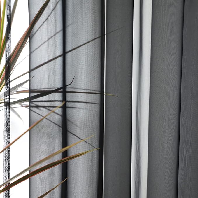 Window Black Sheer Curtains 48 Inches Width 63 Inches Long 2 Panels Sheer Curtain Clear Curtains Basic Rod Pocket Panel for Home Living Room Bedroom Kids Room Yard Patio Parlor Sliding