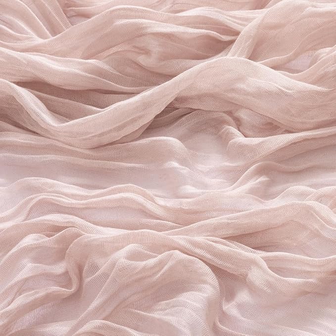 MLMW 3 Pack Pink Cheesecloth Table Runner Boho Gauze Rustic Cheese Cloth Table Runner 160 inch Sheer 13.3ft for Gender Reveal Wedding Party Baby Bridal Shower Birthday