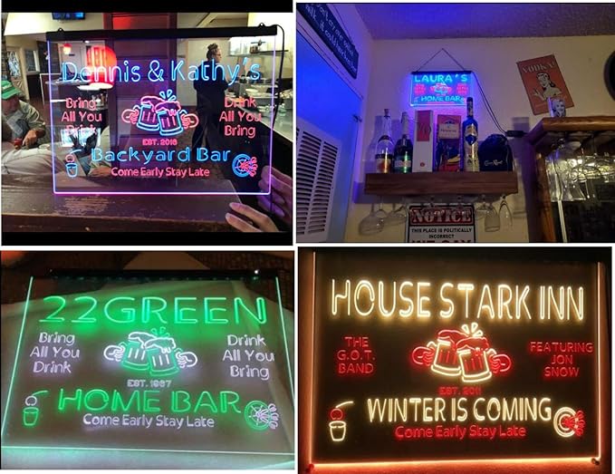 ADVPRO Personalized Your Name Custom Home Bar Beer Established Year Dual Color LED Neon Sign White & Orange 12 x 8.5 Inches st6s32-p1-tm-wo