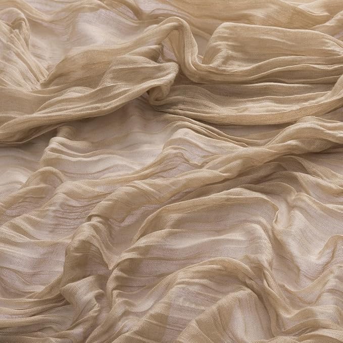 MLMW 3 Pack Fall Table Runner Boho Nude Brown Cheesecloth Table Runner Autumn Gauze Rustic Tan Cheese Cloth 160 inch 13.3ft for Thanksgiving Wedding Party Baby Bridal Shower Birthday