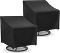 Outdoor Swivel Chair Covers Waterproof, Outdoor Rocking Chair Covers 2 Pack, Patio Chair Covers for Outdoor Furniture Fits up to 31.5W x 33.5D x 36H inches, Black