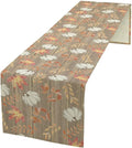 Autumn Table Runner,Pumpkins Maple Leaves Wood Fall r Seasonal Table Runner Kitchen Dining Table Decoration for Home Party Decor 13x108 Inch
