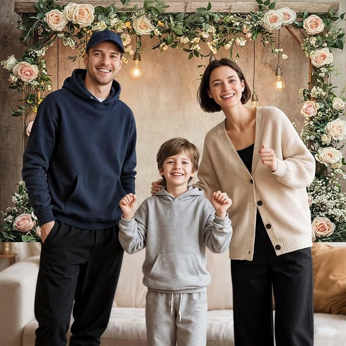 6x6ft Country Wedding Photography Backdrop Floral Rustic Roses Farmhouse Wooden Door Backdrop Pink Flower Birthday Baby Shower Wedding Bridal Party Banner Photo Booth Props Anniversary Background