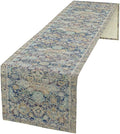 Vintage Boho Floral Table Runner, Rustic Country Farmhouse Blue Yellow Retro Flower Pattern for Home Kitchen Table Decor Dining Coffee Room Party Decor 13x120in