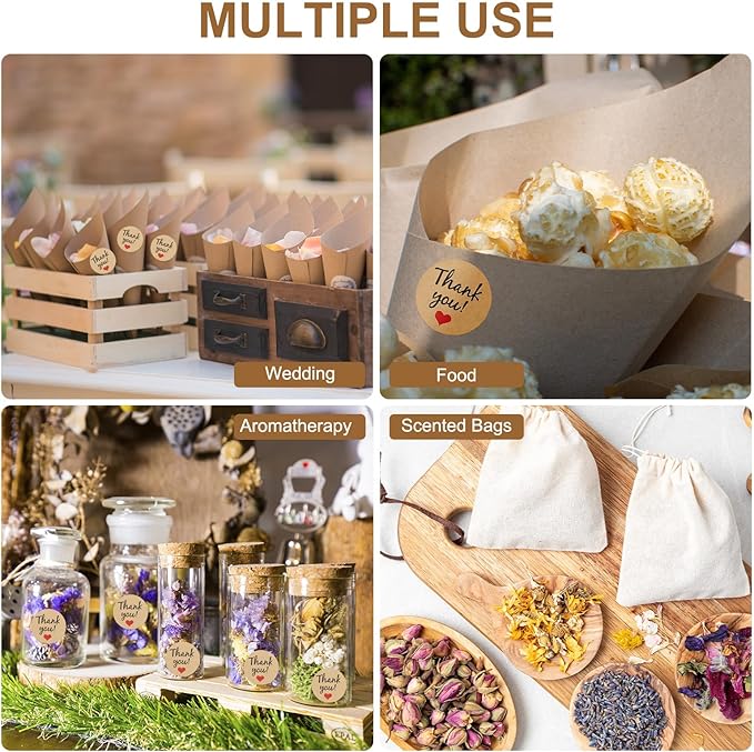 PATIKIL Dried Flower Confetti Cones, 30Pcs Paper Tapers Cone Holder with Dried Rose Petals / Sticker for Wedding Party Engagement Birthday DIY Decoration, Red