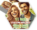 KETABAO – 11" Customized Hexagon Photo Magnets for Refrigerators and Cars – Personalized Magnetic Decoration for Homes and Storage Cabinets