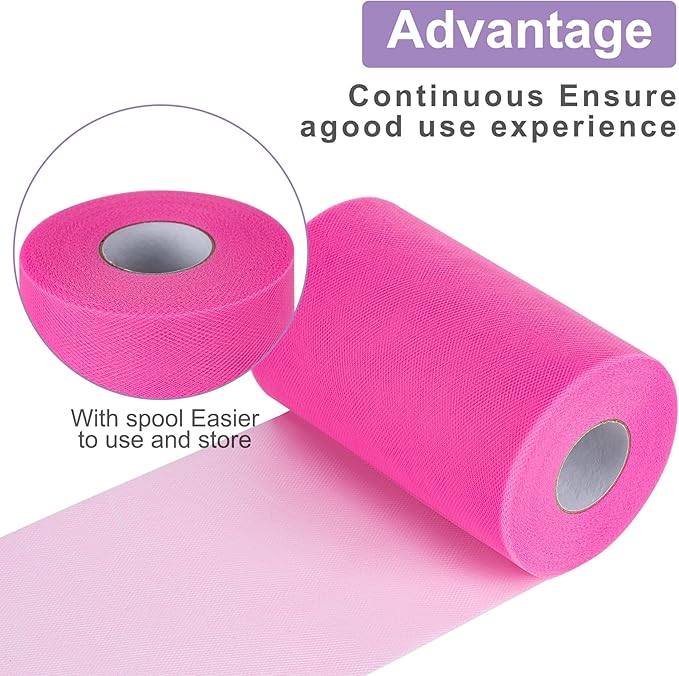 Dark Violet Tulle Fabric Rolls 6 Inch by 100 Yards (300 feet) Tulle Roll Spool Fabric for DIY Tutu Skirt Baby Shower Birthday Party Wedding Decorations Christmas Craft Supplies (Dark Violet)
