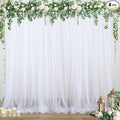 White Sheer Tulle Backdrop Curtains for Parties Wedding White Curtain Backdrop for Bridal Shower Birthday Party Baby Shower Photos Background 20ft x 8ft(5ft x 8ft, 4 Panels)