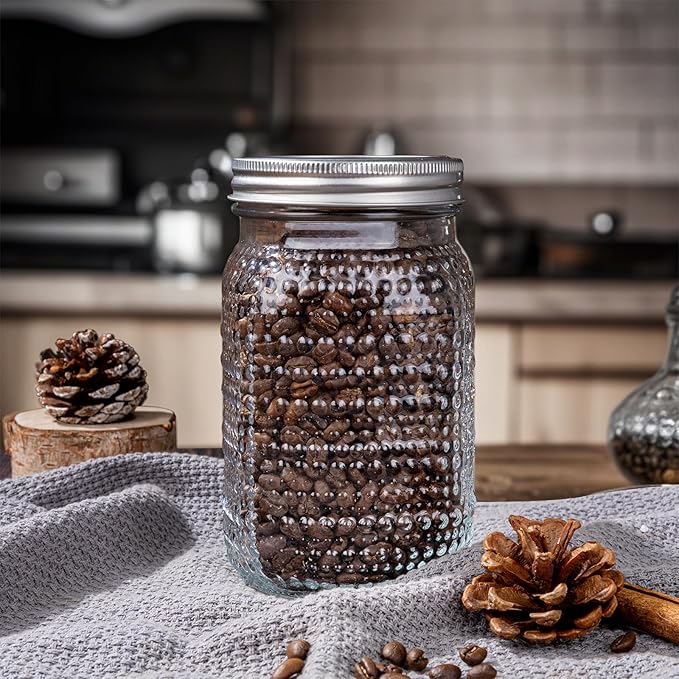 WELLIFE Mason Jars 32 oz, 2 Pack Quart Mason Jars Wide Mouth for Pickling, Canning, Fermenting and Food Storage, Microwave & Dishwasher Safe