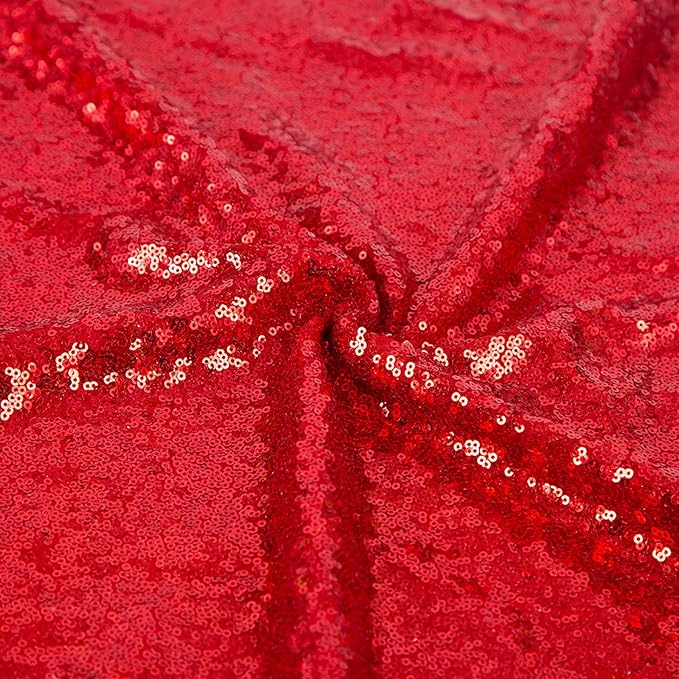 JYFLZQ Red Sequin Backdrop Curtains 8ft x 8ft 1 Panel Glitter Photo Booth Backdrops Sparkly Photography Background Drapes for Parties Wedding Bridal Showers