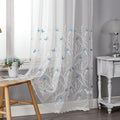 VISIONTEX White Sheer Voile Curtains, Decorative White Embossed Drip Rod Pocket Window Drapes for Home Kitchen, Living Room and Bedroom 54 x 63 Inch, Set of 2 Curtain Panels