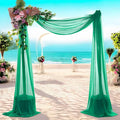MDS Halloween Chiffon Draping Fabric - 1 Panel, 30" Wide x 50ft Long - Sheer Spooky Arbor & Canopy Drapery for Haunted House Backdrops, Party Ceilings, DIY Costumes & Themed Events - Emerald Green