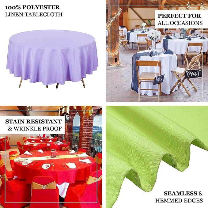 Efavormart Round Tablecloth, 90 Inch Stain & Wrinkle Resistant Washable Table Cloth, Decorative Polyester Fabric Table Cover for Banquet, Wedding, Dining- Burgundy