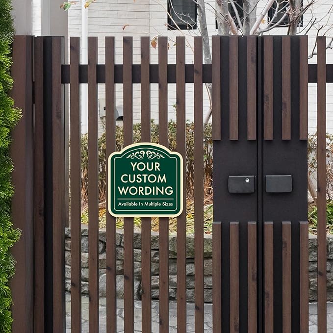 Custom Personalized Metal Signs - Aluminum Driveway Sign, Waterproof Roll-On, Forest Green 8x8 in