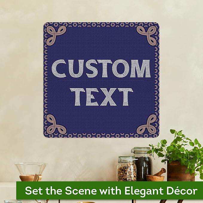 Custom Sign, Custom Street Sign, 11 Font Colors, 13 Font Styles, 4 Hole Options, 22 Sizes, 18x18 Inches, Rust Free DiBound, Fade Resistant, Made in USA by My Sign Center (Fauxsaic 1)