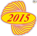 EZ-Line Oval Model Windshield Year Stickers for Car Windows Red and Yellow Large Vinyl Dealership Supplies 1 Dozen Pro Pack (2015)