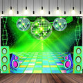 Dance Party Backdrop Retro 80s 90s Theme Stage Dance Ball Music Birthday Party Decoration DJ Photography Background 5 x 3 ft for Baby Shower Picture Photo Shoot Polyester Fabric, Red