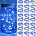 24 Pack Blue Fairy Lights 7Ft 20 LED Twinkle String Lights 3 Modes Battery Operated Waterproof Firefly Starry for Mason Jar Party Wedding Christmas Valentines Day Table Centerpieces