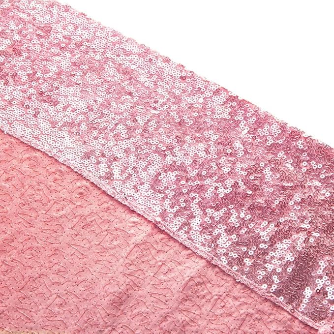 Poise3EHome 6Ft x 6Ft Fuchsia Pink Sequin Backdrop, Glitter Thick Satin Sequin Background Drapes, Sequence Backdrop for Wedding Party Holiday Festival Decor