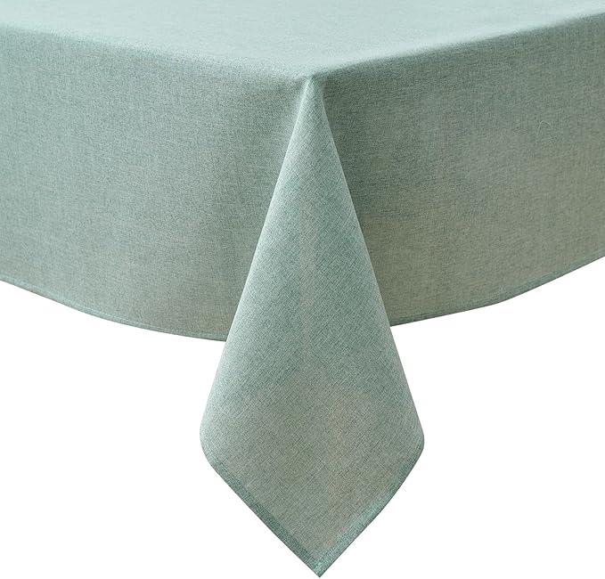 NLMUVW Sage Green Linen Tablecloth Rectangle 6ft, Rustic Textured Table Cloth Water Resistant Farmhouse Table Cover for Kitchen Dining Party Coffee, 54x78 Inch
