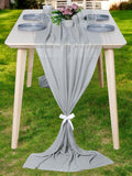 MDS Halloween Chiffon Table Runner - 10 Pack, 29 x 170 Inches, 14ft Each - Sheer Spooky Table Runners for Haunted House Parties, Trick-or-Treat Tables, Witchy Décor, Wedding & Events - Gray