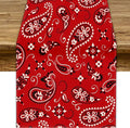 Paisley Table Runner, Boho Vintage Western Red Paisley Flower Print Table Runner for Kitchen Dining Table Wedding Holiday Party Decor, 13x108inch