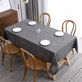 maxmill Flaxy Faux Linen Table Cloth with 2-Tone Slubby Texture Wrinkle Free Anti-Shrink Soft Tablecloth for Kitchen Dining Tabletop Outdoor and Indoor Use Rectangle 60 x 104 Inch Charcoal