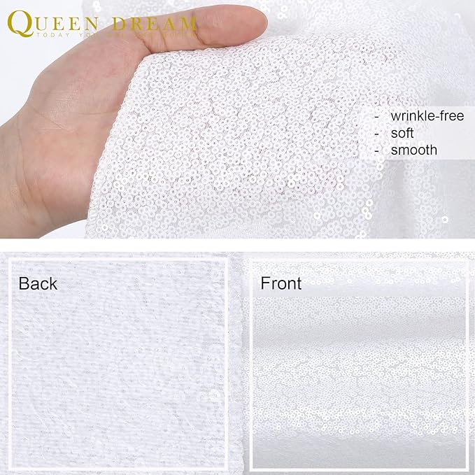 White Sequin Backdrop Curtain 4 Pack 2ft x 8ft Backdrop Birthday Party Backdrop Wedding Ceremony Background