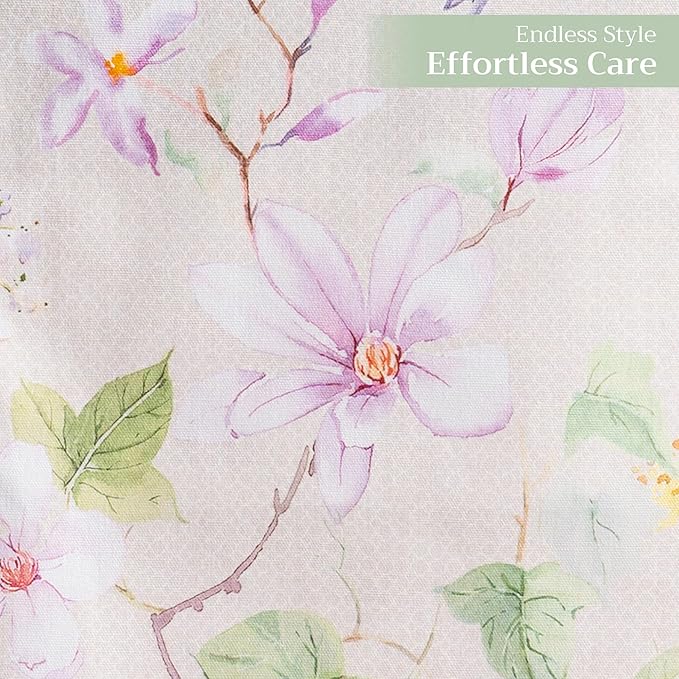 Maison d' Hermine Table Runner 100% Cotton Single Layer Table Runners 108 inches Long Decorative for Home Kitchen Dining Party Wedding Bridal Shower Spring Summer (Magnolia Mornings, 14.50" x 108")
