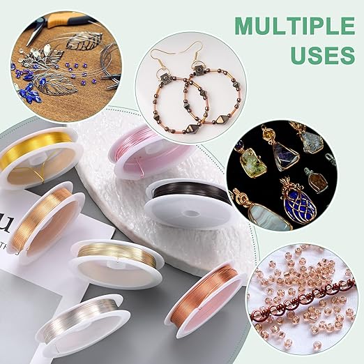 0.6 Mm/22 Gauge Copper Wire for Jewelry Making, 13.1FT Copper Beading Craft Wire for Jewelry/Weaving/DIY Crafting/Planting, Color-Retaining [4M, Rose Gold]