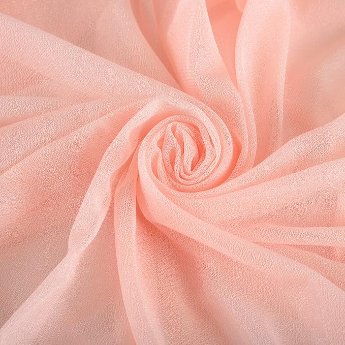 Arch Drapes for Wedding Arch Draping Fabric Blush Sheer Backdrop Curtain for Ceremony Bridal Party Decor 19Ft Length x 28" Width 2 Panel