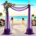 MDS Halloween Chiffon Draping Fabric - 2 Panel, 30" Wide x 40ft Long - Sheer Spooky Arbor & Canopy Drapery for Haunted House Backdrops, Party Ceilings, DIY Costumes & Themed Events - Cadbury Purple