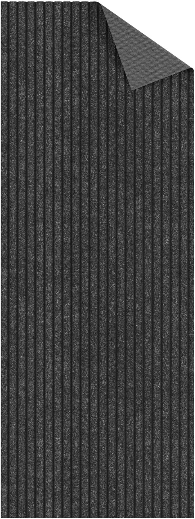 Ottomanson 2'7" x 49' Hallway Runner with Scraper Pile - Extra Durable Non-Slip Rug Mat for Indoor & Outdoor Use - Ideal for Kitchen, Entryway & Garage - High-Traffic Carpet, Black