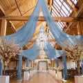 6 Panels Dusty Blue Ceiling Drapes for Wedding, 5ftx15ft Ceiling Drapes Cheesecloth Sheer Fabric Curtain Wedding Arch Draping Fabric Romantic Ceilings Decorations for Weddings Party Ceremony Stage