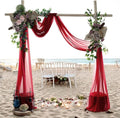 MDS Halloween Chiffon Draping Fabric - 1 Panel, 30" Wide x 30ft Long - Sheer Spooky Arbor & Canopy Drapery for Haunted House Backdrops, Party Ceilings, DIY Costumes & Themed Events - Apple Red