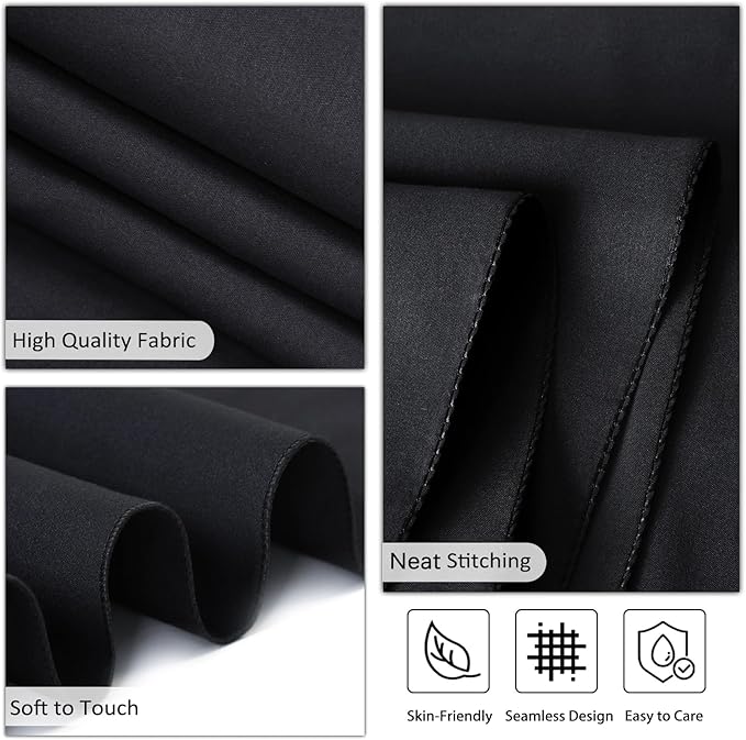 8 Pack Black Tablecloths 60 x 102 Inch Rectangular Table Cloths for Rectangle Tables 6ft, Wrinkle Resistant Black Table Cloth Washable Polyester Fabric for Buffet Wedding Party Banquet
