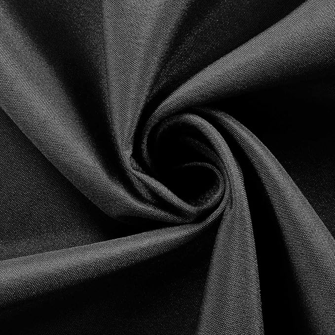 Efavormart Round Tablecloth, 90 Inch Stain & Wrinkle Resistant Washable Table Cloth, Decorative Polyester Fabric Table Cover for Banquet, Wedding, Dining- Black