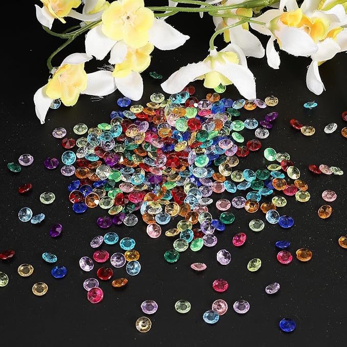 PATIKIL 4000 Pcs Wedding Table Scatter Confetti Crystals 6mm Acrylic Diamonds Vase Fillers Gems for Table Centerpiece Decorations Party Vase Beads, Dark Green