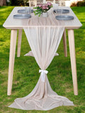 MDS 2 Pack 10ft Chiffon Table Runner 29 x 120 Inches Sheer Wedding Runner Romantic Rustic Table Runner for Wedding Decorations, Birthday Parties, Bridal Shower Party Arch Decor - Nude